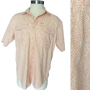 ORVIS mens vented fishing shirt with pockets geometric design